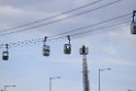 Koelner Seilbahn Gondel blieb haengen Koeln Linksrheinisch P131